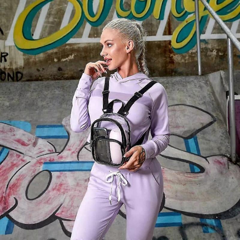 Women's See-through Bag, Women's See-through Backpack With Adjustable Shoulder Straps. Transparent Messenger Bag For School, Travel