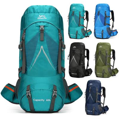 Mochila de acampamento de 60L, grande capacidade, masculina, esportes ao ar livre, escalada, bolsa à prova d'água, montanhismo, caminhada, ciclismo, mochila de trekking