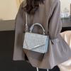Fashionable Texture Color-blocking New Summer Casual Simple Crossbody Metal Niche Handheld Small Square Bag Women's Trendy