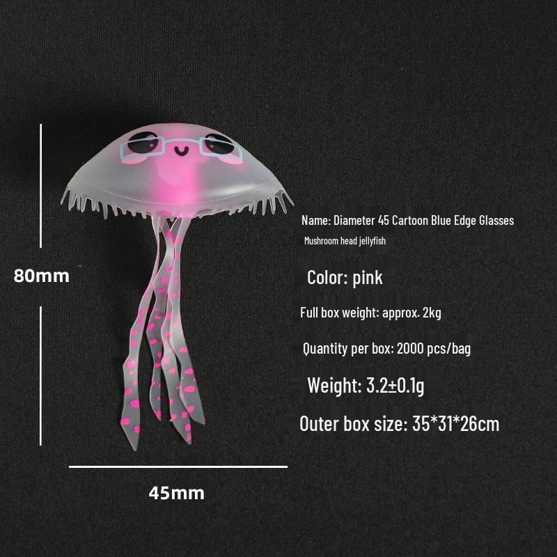 Mini Luminous Silicone Jellyfish for Aquarium Decoration