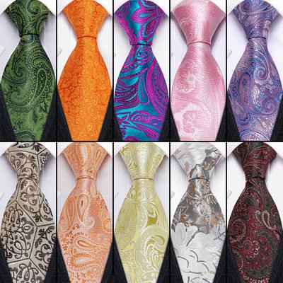 Fashion Mens Tie Paisley Floral 10 Styles Jacquard Woven Silk Tie Pocket Square Cufflinks Designer Set