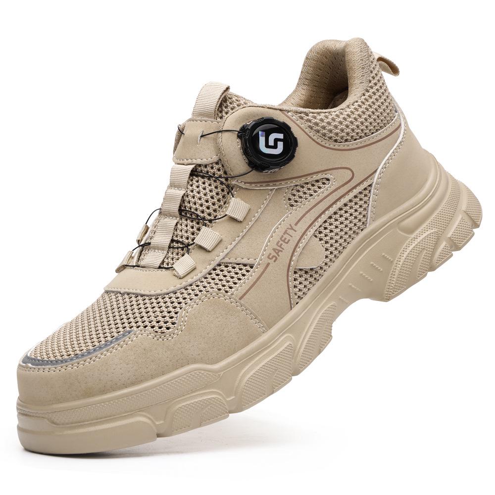 Men's Lightweight Steel Toe Safety Shoes: Breathable, Anti-Smash, Anti-Puncture, Comfortable, Wear-Resistant Labor Protection Footwear.