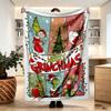 Couverture Imprimée Grinch - Douce & Confortable, pour Chambre à Coucher, Voyage, Canapé, Décoration de Maison - Cadeau d'Anniversaire Noël pour Ami