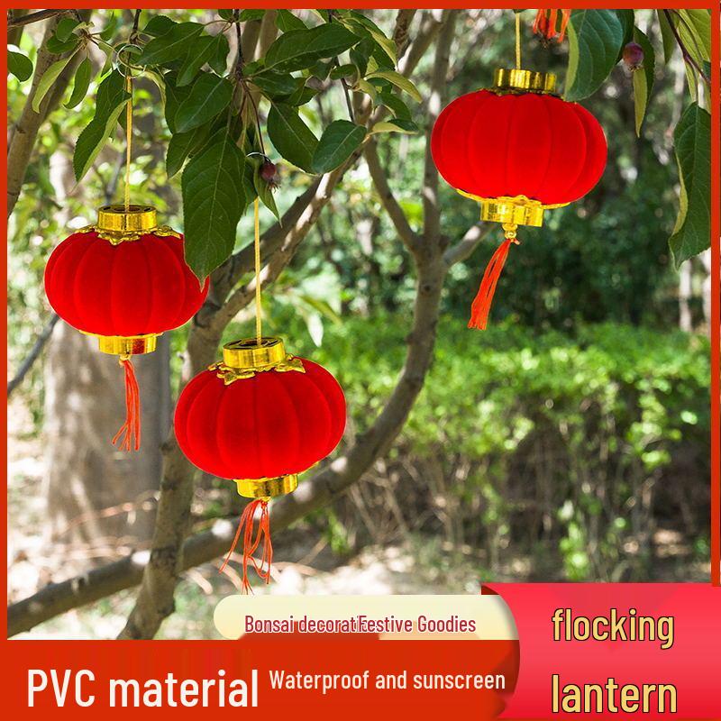 Flocked Lantern String: New Year, Wedding & Christmas Decor - Free Shipping