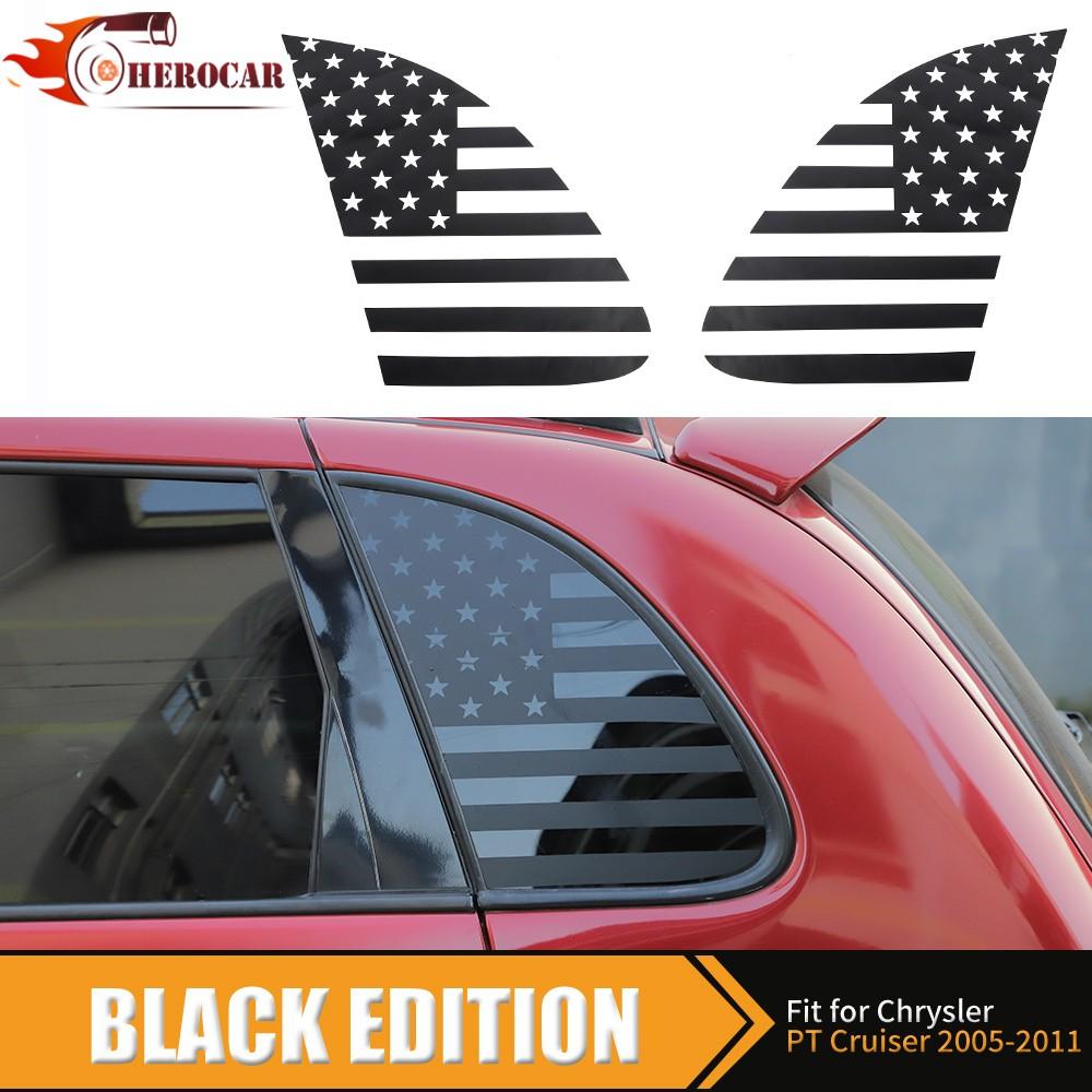 2PCS Rear Window US Flag Pattern Sticker Cover For Chrysler PT Cruiser 2005-2010