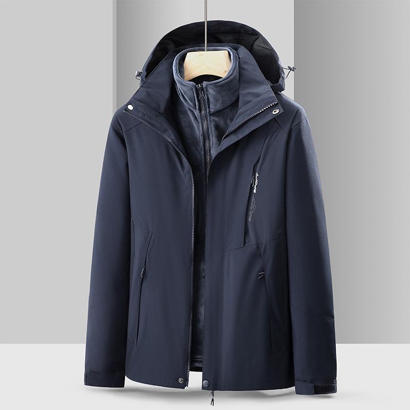 Winter Outdoor Sports Hardshell Men's and Women's Two-piece Three-in-one Men's Coat Windproof Waterproof Mountaineering Clothing