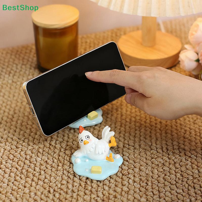Cute Chicken Resin Phone Stand - Funny Cartoon Animal Desktop Phone Holder for Desk Decor