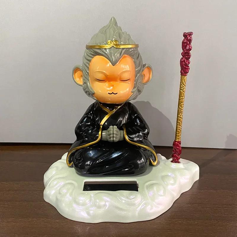 Solarbetriebener kleiner Mönch, kreative Auto-Ornamente, Armaturenbrett-Dekoration, chinesischer Buddhismus, Glücksbringer, Auto-Innenausstattung