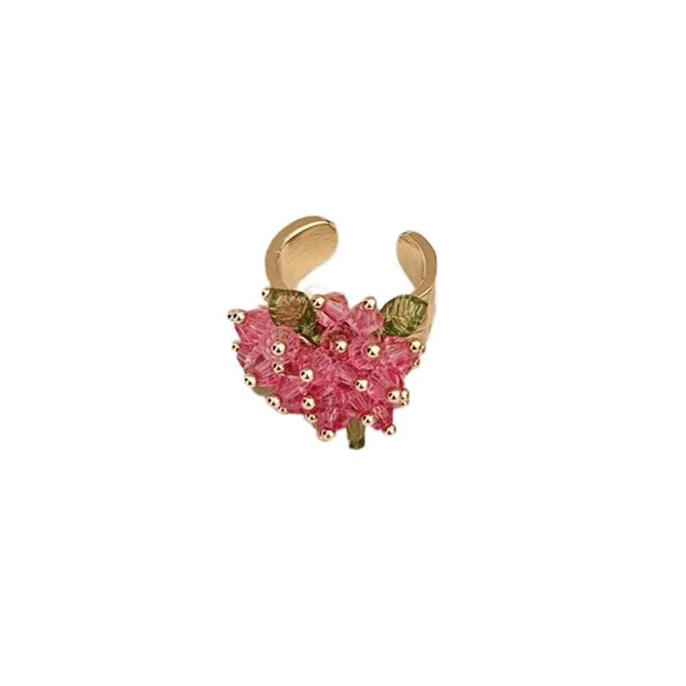 Korean Style Y2K Open Ring Firework Finger Buckle Personality Beaded Flower  Ring  Women