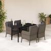 Vidaxl 5-Cz. Gartenmöbel-Set mit Kissen, Grau, PE-Rattan