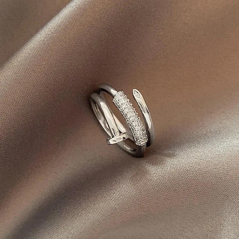 

Fashion Fashion Design Zircon Nail Ring Elegant Women s Opening Adjustable Daily Work Accessories rings for women