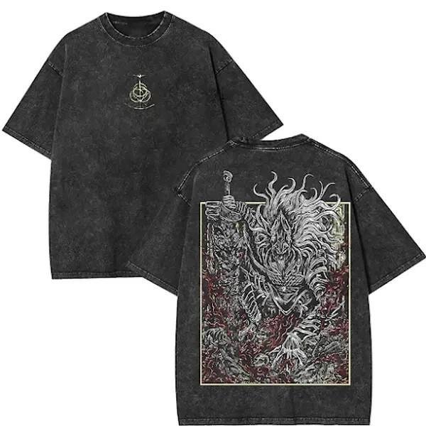 Maliketh Black Blade T-Shirt – Elden Ring Washed Tee Dark Fantasy Gamer Merch Unisex T-Shirt S