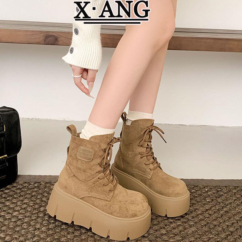 Cowhide version Martin boots children's models in the autumn of 2025 new thick-soled height-increasing and thin small short boots rhubarb boots
