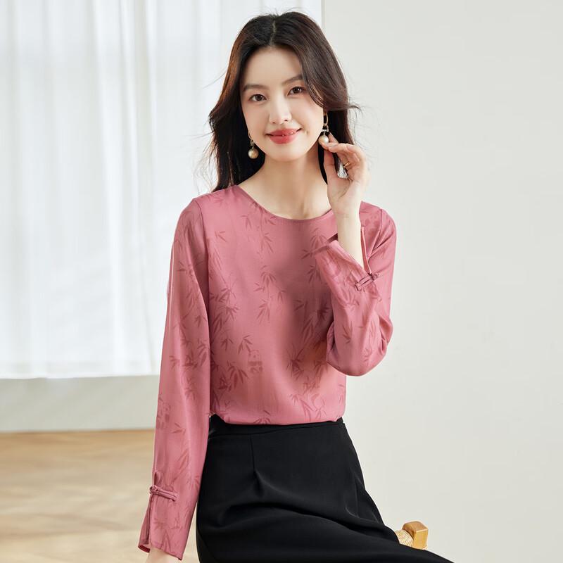 CARBAMMI Women s Floral Print New Chinese Style Blouse XL
