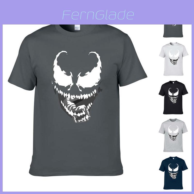 Baumwollmischung Comic Film Venom Print T-Shirt Für Männer Und Frauen**
