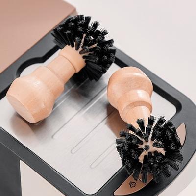 Wooden Handle Coffee Tamper Cleaning Brush Professional Residual Powder Sweep Portafilter Cleaning Brush Efficient Protable