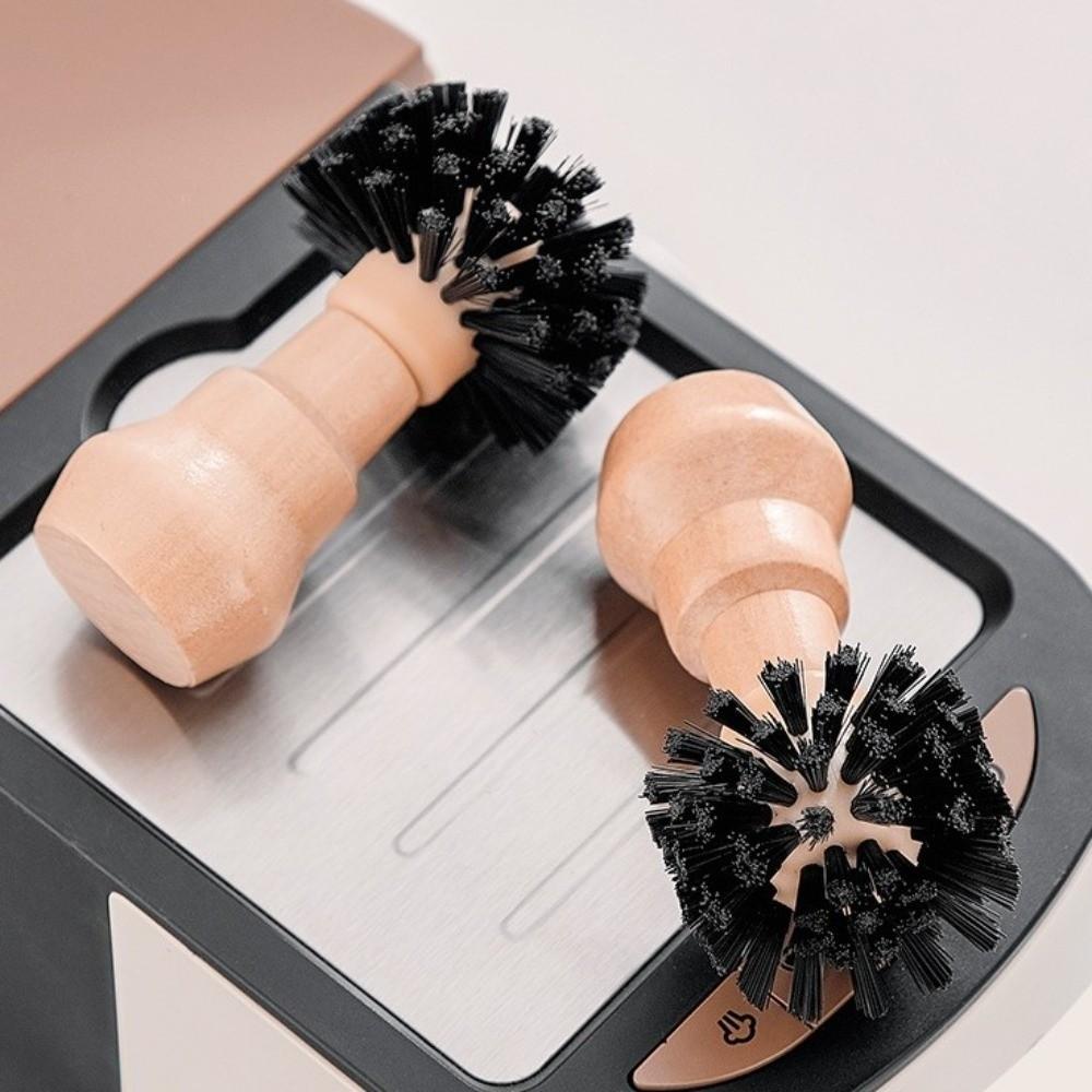 Professional Coffee Tamper Cleaning Brush Wooden Handle Coffee Machine Brush  Espresso Machine