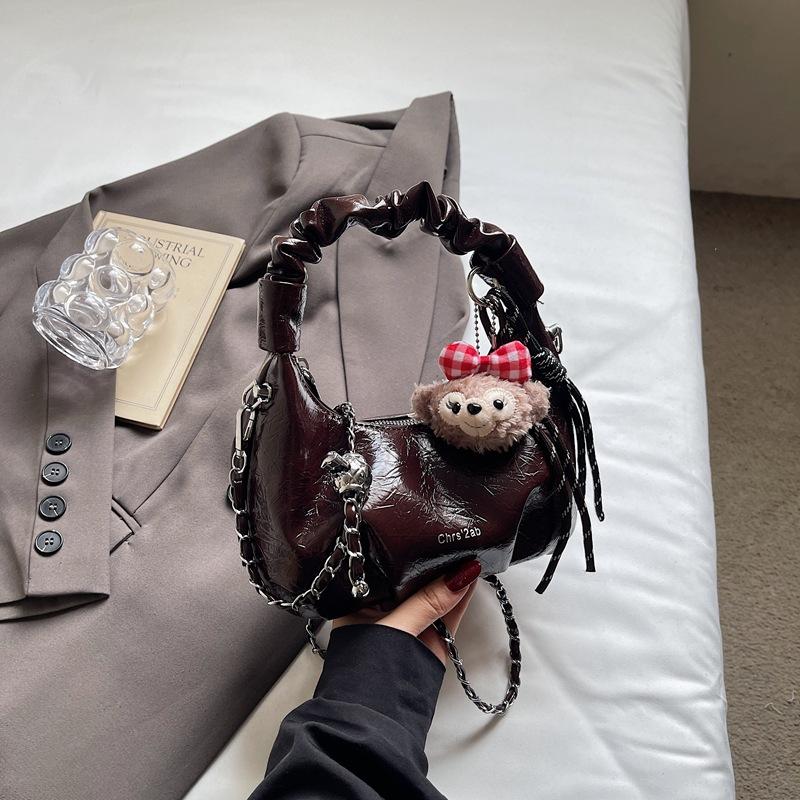 Folded Handbag Women's 2025 Summer New High-value Dumpling Bag Fashionable Foreign Style Chain Commuter Messenger Bag