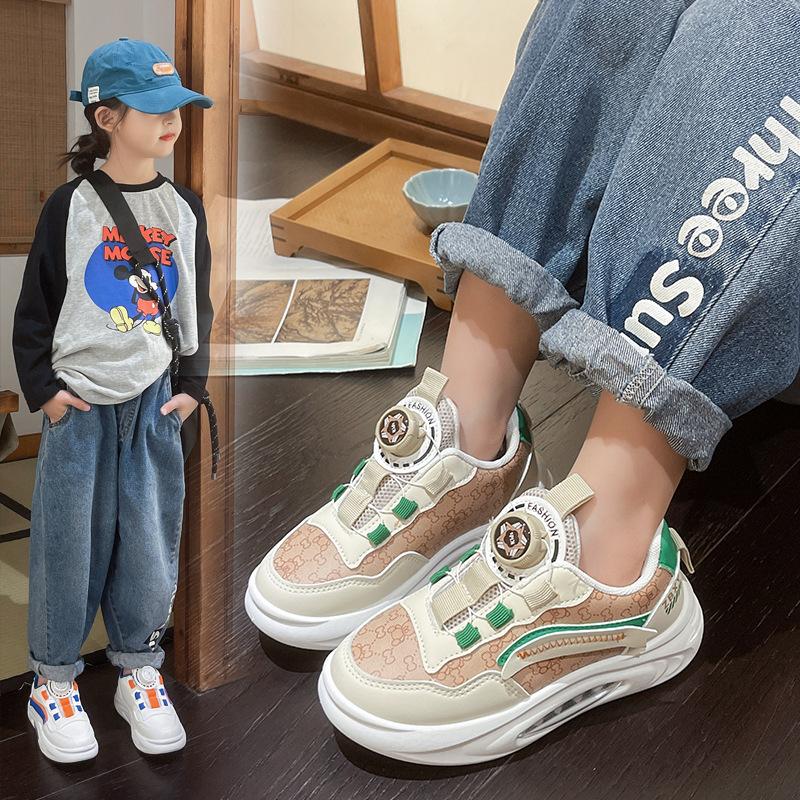 New Style Children's Student Sports White Running Shoes Korean Style All-match Sports Shoes