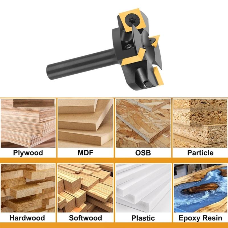 4Flute Slab Flattening Routers Bit Insert Milling Cutter For High Frequency Machining Application In Furniture Production