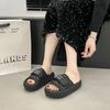 2025 New Thick-bottomed Cool Slippers Women's Summer Wear Fashion Internet Celebrity High Sense Versatile Velcro Slippers Women Trend