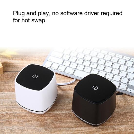YI001 Computer Speaker Plug Play Wide Compatibility ABS Mini USB Wired Subwoofer Speaker for Home