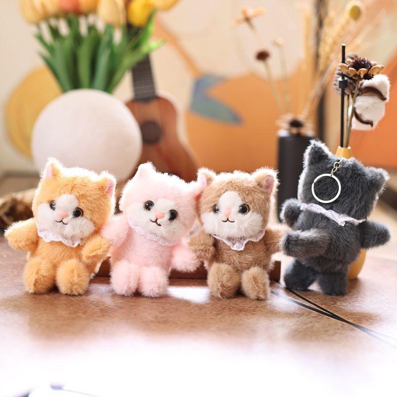 Realistic Cat Cute Plush Keychain With Ultra Soft Pp Cotton Bag Charm Gift
