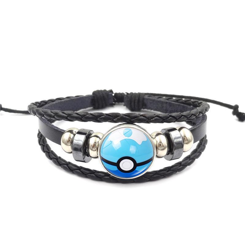 Anime Poke Ball Handmade Multi Layer Woven Bracelet Anime Surrounding Time Gem Fashion Handicrafts