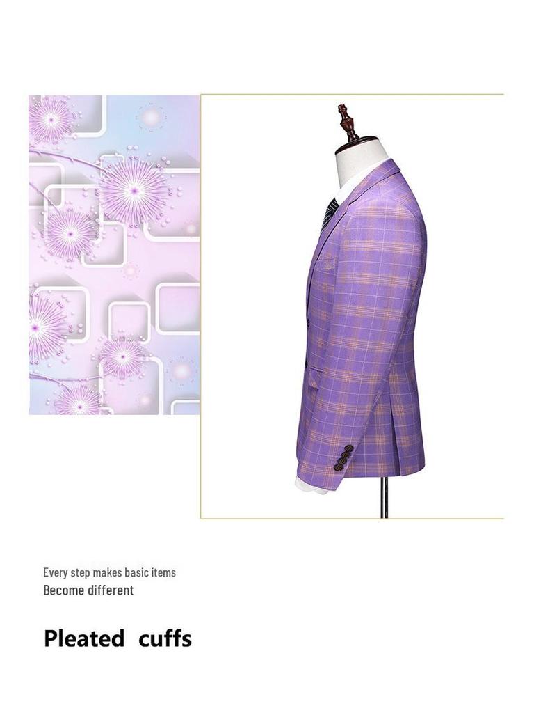 Men's Slim Fit Three-Piece Suit for Business or Wedding