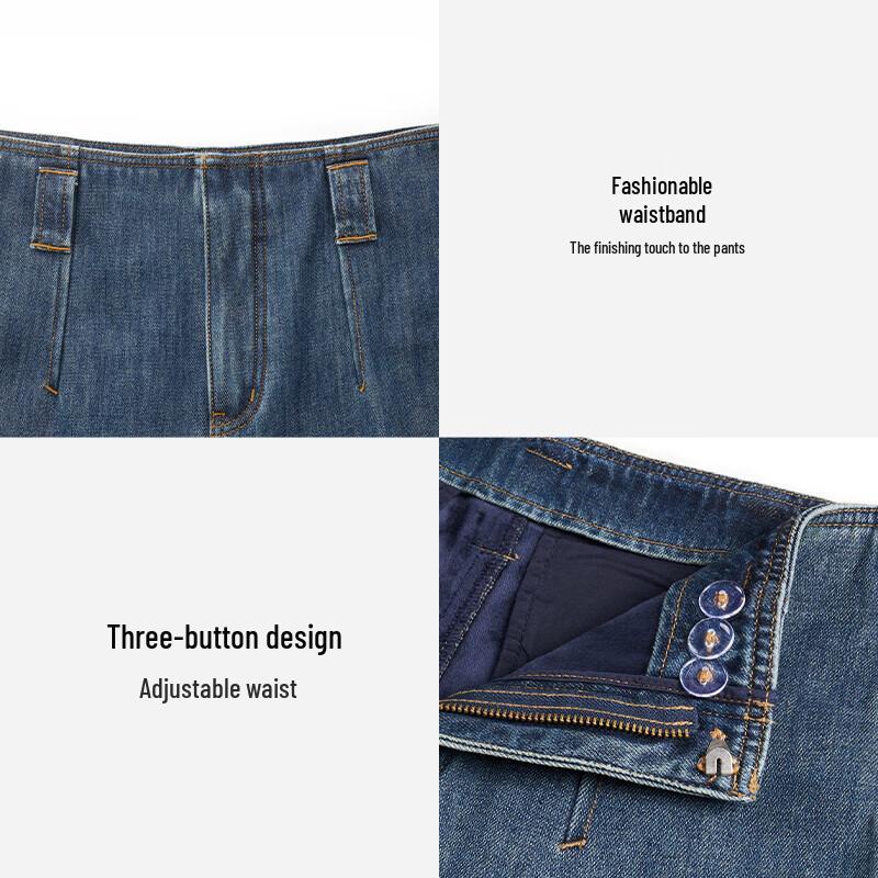 GOELIA Women's Plush-lined Loose Fit Winter Jeans