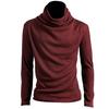 Schickes Herren Einfarbiges Stehkragen Langarm Pullover Unterhemd Slim T-Shirt