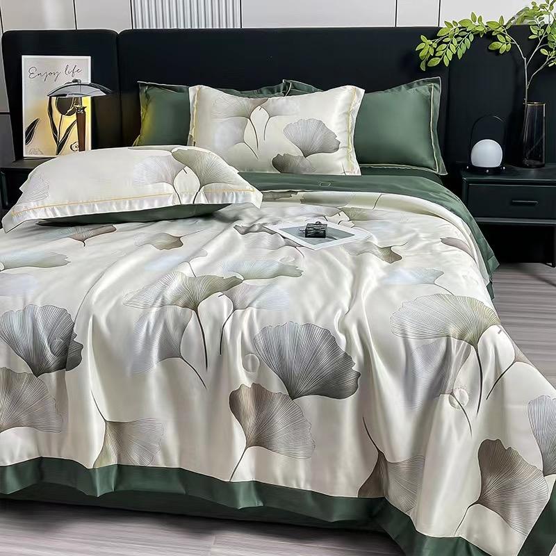 Summer Blanket Quilt King Queen Size Home Bedding Blanket Comforter Light Luxury Washed Silk Sleep Summer Quilt