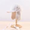 Lovely Ribbon Earflap Hat (White) Women's Winter Hat