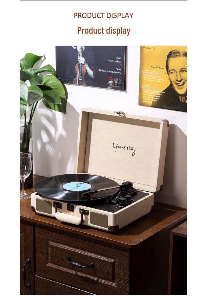 Portable Retro Bluetooth Vinyl Turntable and Multifunctional Speaker