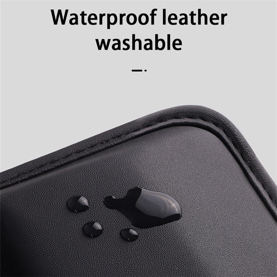 1X Car Console Side Front Seat Gap Filler Storage Box Black PU Leather Organizer