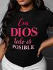Women' T-Shirt "with God All Things Are Possible" Verse Top - Breathable Crew N