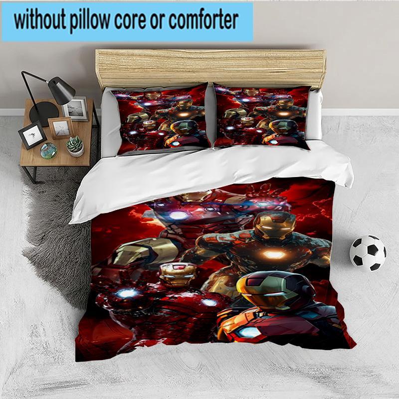 Iron In Action 3PCS Bedding set,Ideal for 1pc Duvet Cover And 2pcs Pillowcases Perfect for Fan gift,Ideal for Bedroom, Dormitory