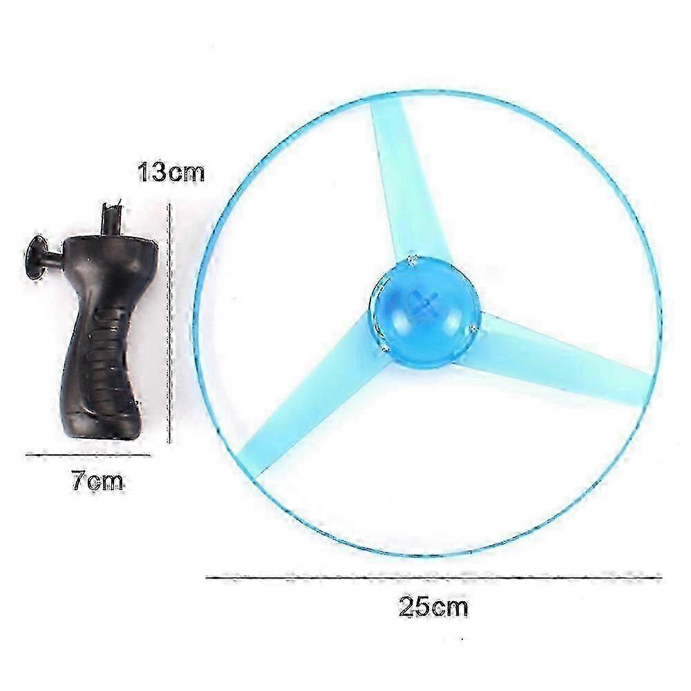 3Pcs LED Lighting Flying Disc Propeller Helicopter Toys Pull String Flying Saucers UFO Spinning Top Fun Game Kids Outdoor Toys
