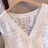 Vest Skeleton Women Cotton Undershirt Oversize Sleeveless Shawl Vintage Loose Lace Casual V-Neck Suspenders Vest Shawl