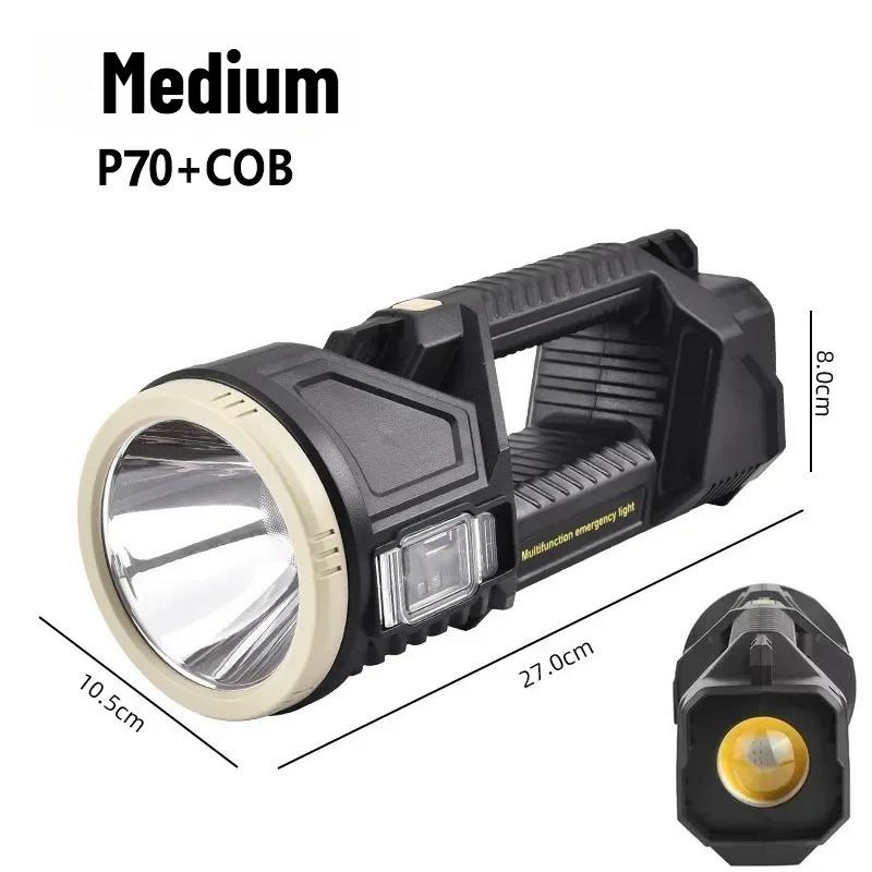 Powerful XHP70 LED Work Light USB Rechargeable Searchlight Handheld Flashlight Spotlight Waterproof Camping Light Lantern