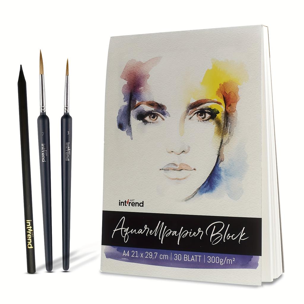 300g A4 20-seitig Klebegebunden Grobkörnig & Feinkörnig Holzschliff Aquarell Aquarellpigment Spezialmalpapier