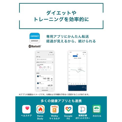 Měřič hmotnosti/složení těla OMRON Aplikace pro skenování těla pro chytré telefony/kompatibilní s OMRON Connect Bílá HBF-255T-W