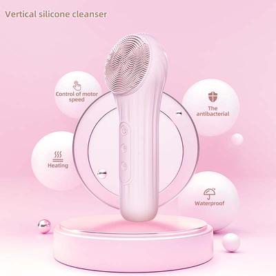 Factory Price Electric Waterproof Silicone Cleansing Facial Brush Food Grade Heating for Deep Cleaning