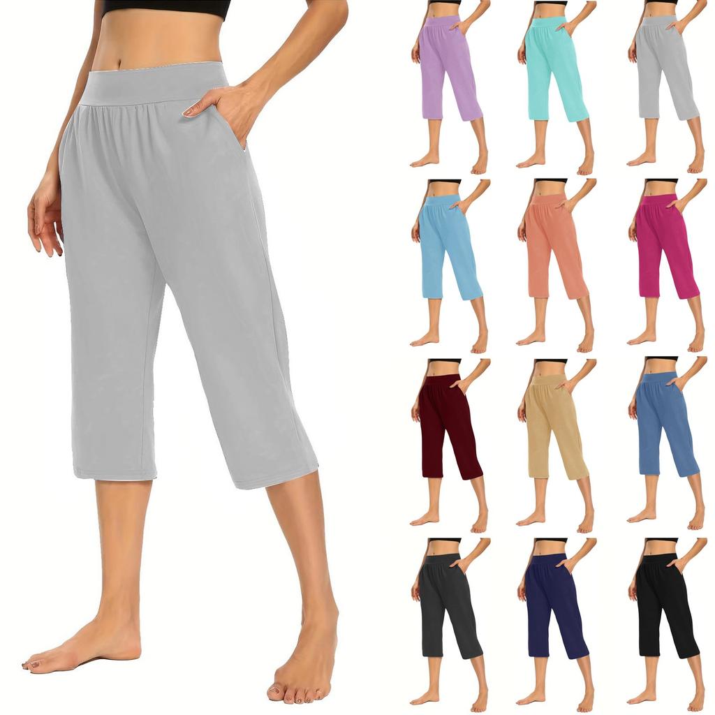 Cropped Trousers Women Capri Yoga Pants For Women Stretchy
