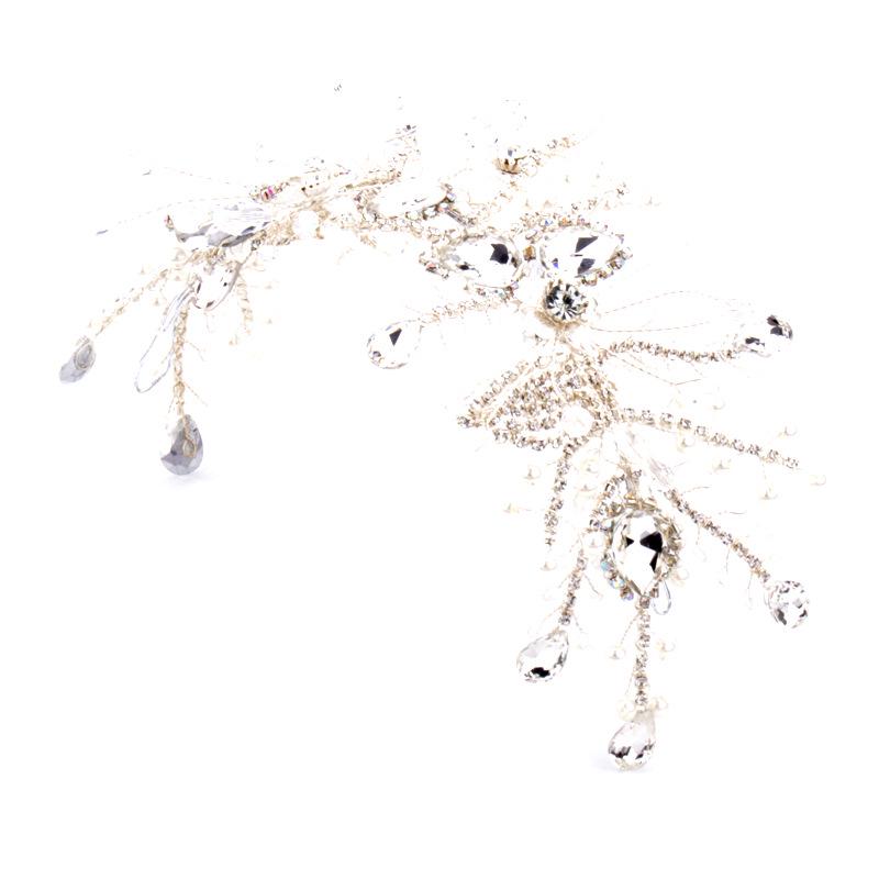 Handmade European Crystal Bridal Hairband In White Wedding Dress Design