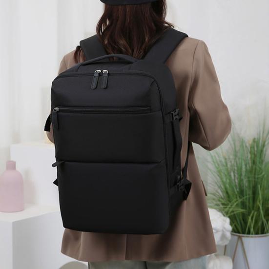 Expandable Travel Backpack Women Men Laptop Backpack with USB Charging Port Airline Approved Backpack with Anti-Theft Pocket Shoe Compartment
