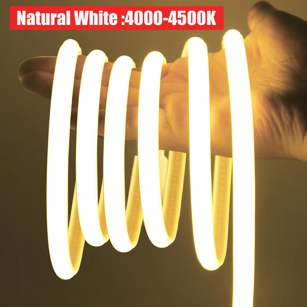 Dimmerable 220V COB Strip Red/I Blue/Pink/Yellow/Green/Pink/White 3000K 4000K 6000K Waterproof Flexible Ribbon LED Neon Light