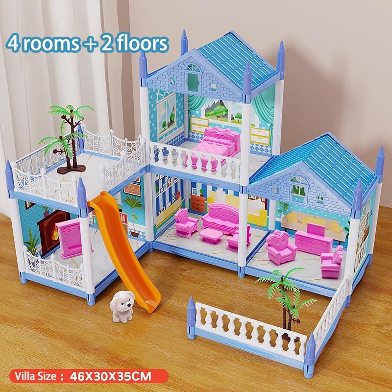 

Кукольный домик для девочки DIY большой набор для виллы собранный кукольный домик ролевые игры игрушки подарок as picture