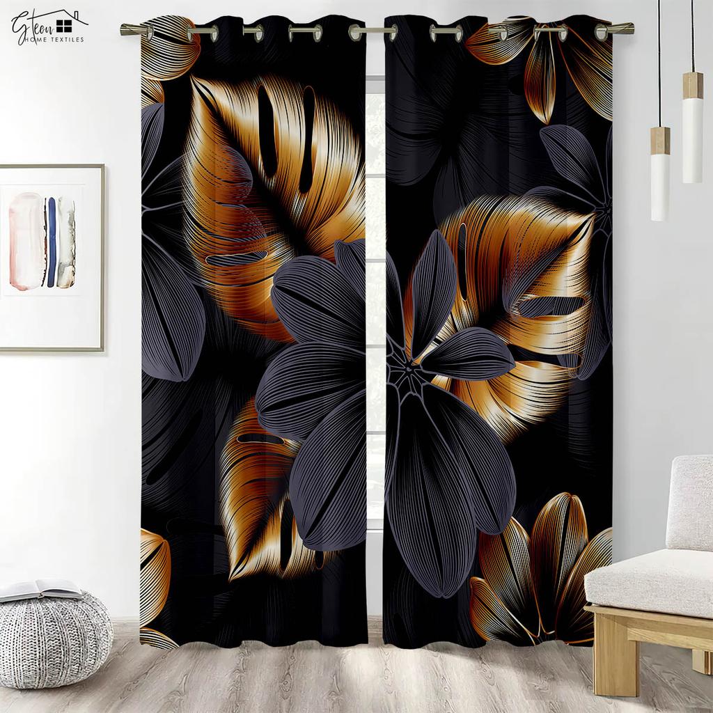 Tropical Rainforest Curtains Southeast Asia Banana Leaf Plant Forest Restaurant B&B Hotel Fresh And Simple Decorative Curtains