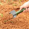 1/4pcs Non-Slip Handle Gardening Shovel Fork Rake Kit Metal Hanging Hole Design Plants Shovel Portable Small Three-tooth Harrow